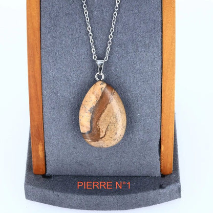 Pendentif Jaspe Paysage | Pendentif pierre naturelle - La Pierre FR