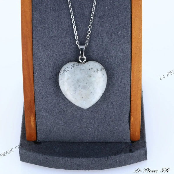 Pendentif Labradorite grise | Pendentif cœur en pierre - La Pierre FR