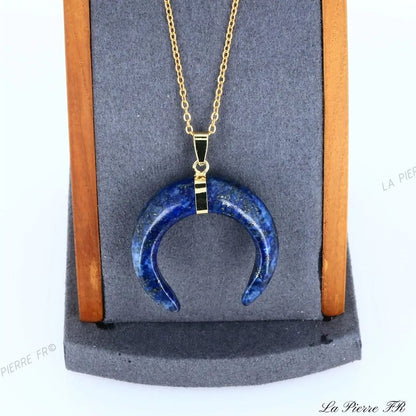 Pendentif Lapis lazuli croissant de lune - La Pierre FR