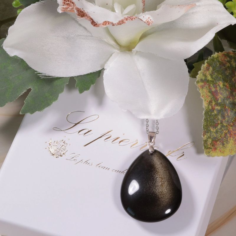 Pendentif Obsidienne Dorée du Mexique - La Pierre FR