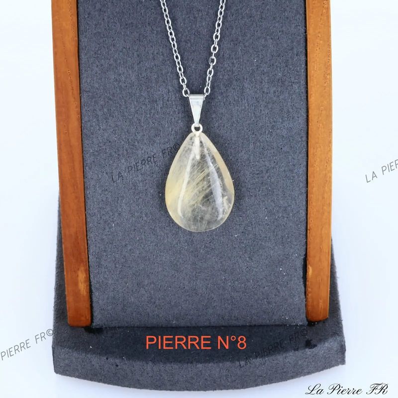 Pendentif Quartz Rutile | Pendentif en pierre naturelle - La Pierre FR