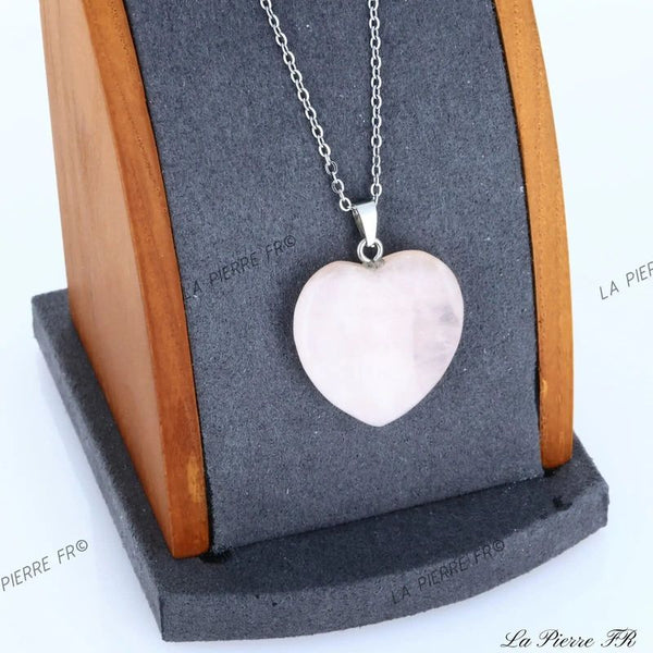 Pendentif Quartz rose cœur - La Pierre FR
