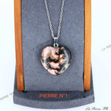 Pendentif Rhodonite | Pendentif cœur en pierre - La Pierre FR