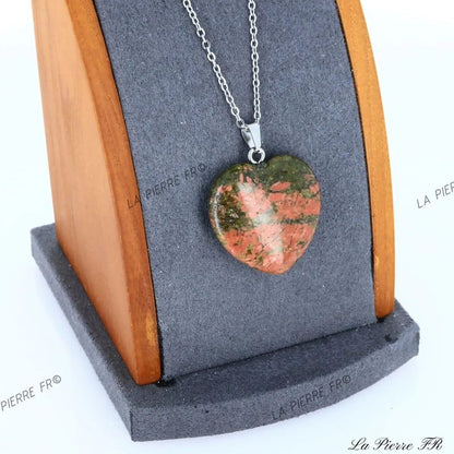 Pendentif Unakite | Pendentif cœur en pierre - La Pierre FR