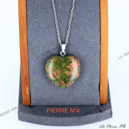 Pendentif Unakite | Pendentif cœur en pierre - La Pierre FR