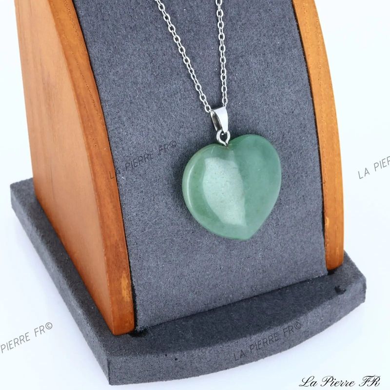 Pendentif cœur en aventurine verte | Pendentif pierre naturelle - La Pierre FR