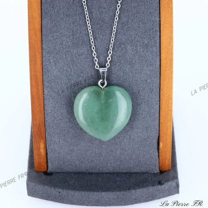 Pendentif cœur en aventurine verte | Pendentif pierre naturelle - La Pierre FR