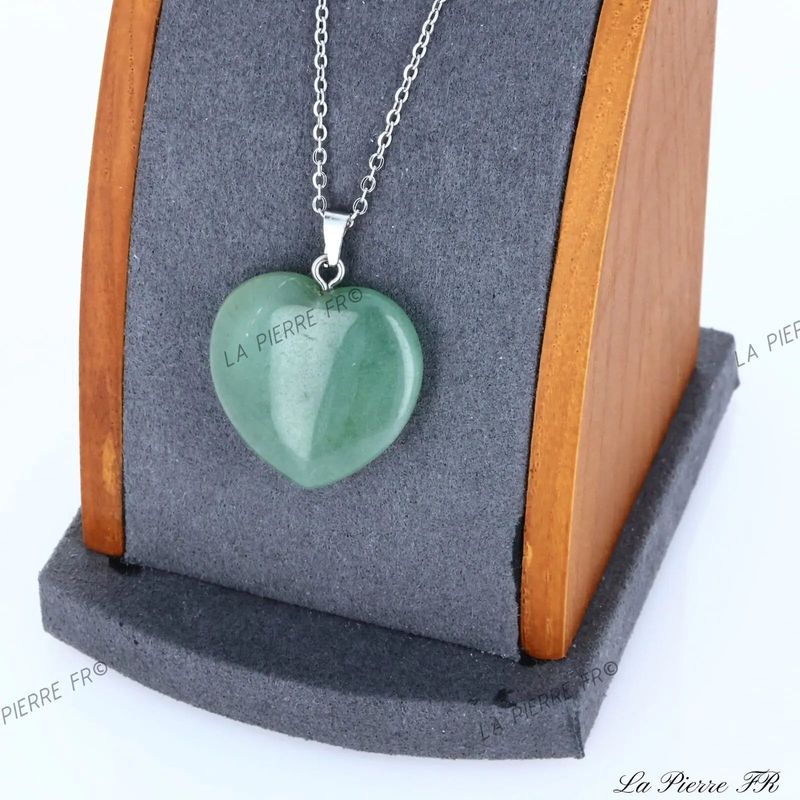 Pendentif cœur en aventurine verte | Pendentif pierre naturelle - La Pierre FR