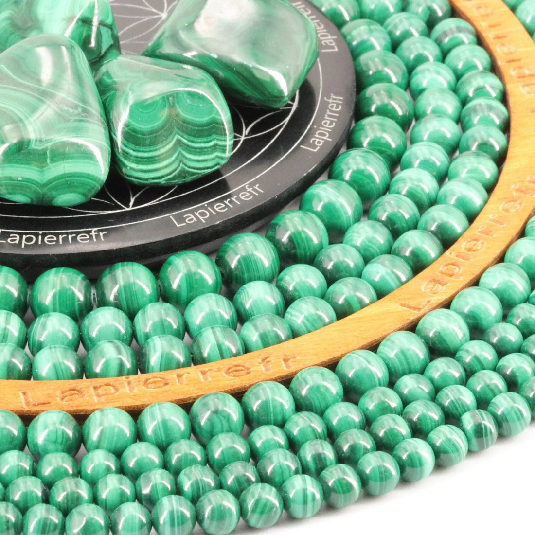 Perles Malachite naturel de 4mm | 60 de 6mm | 46 de 8mm | 35 de 10mm | Perle pierre naturelle ronde | Qualité AAA
