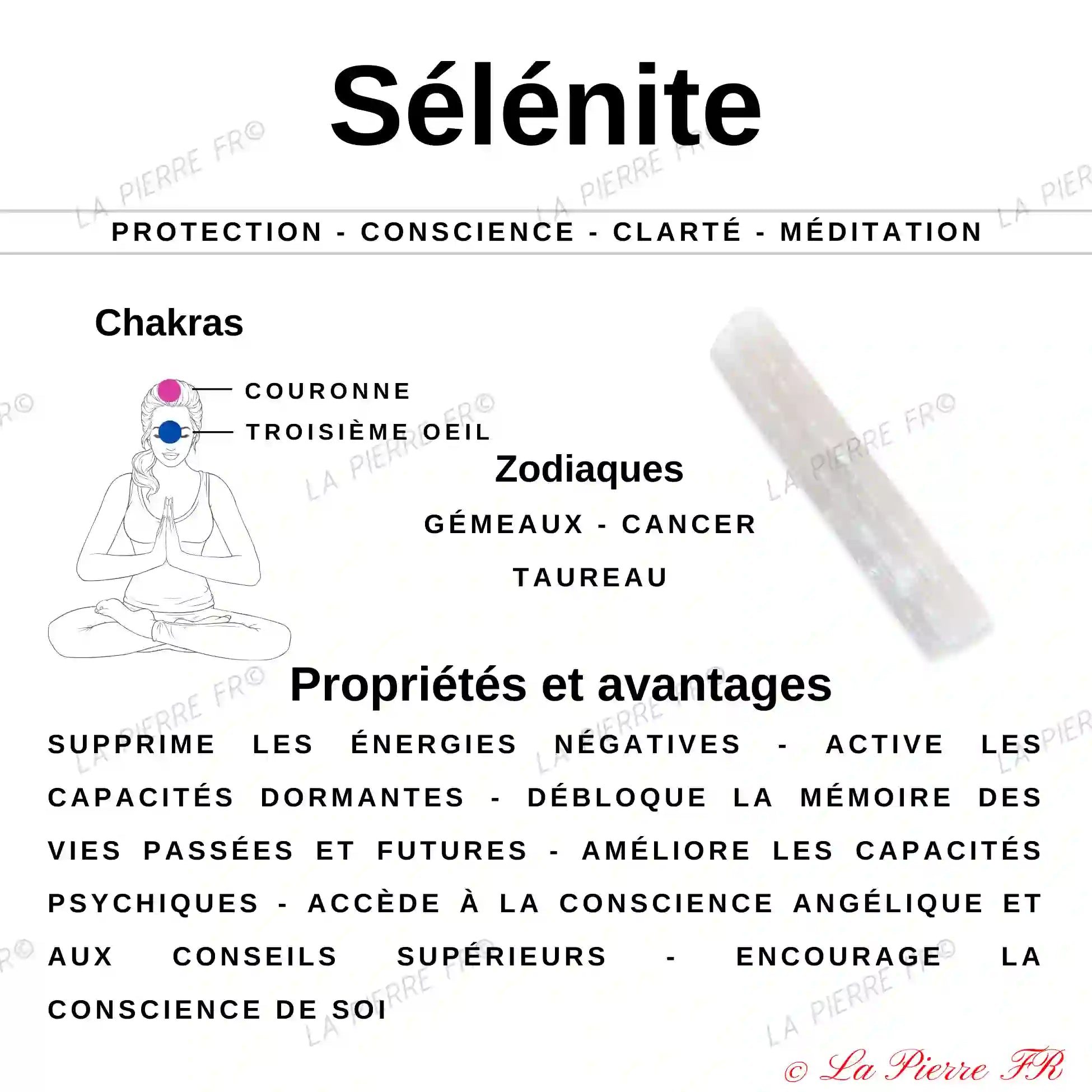 Pendentif Sélénite en Forme de Goutte