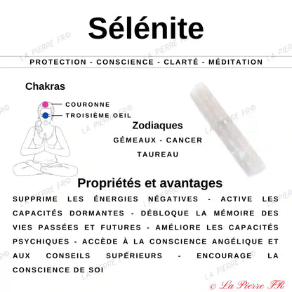 Pendentif Sélénite en Forme de Goutte