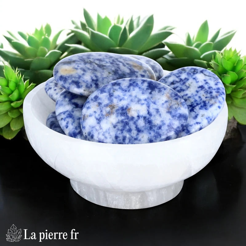 Sodalite en galet plat - Pierre de Relaxation et d'Équilibre Émotionnel