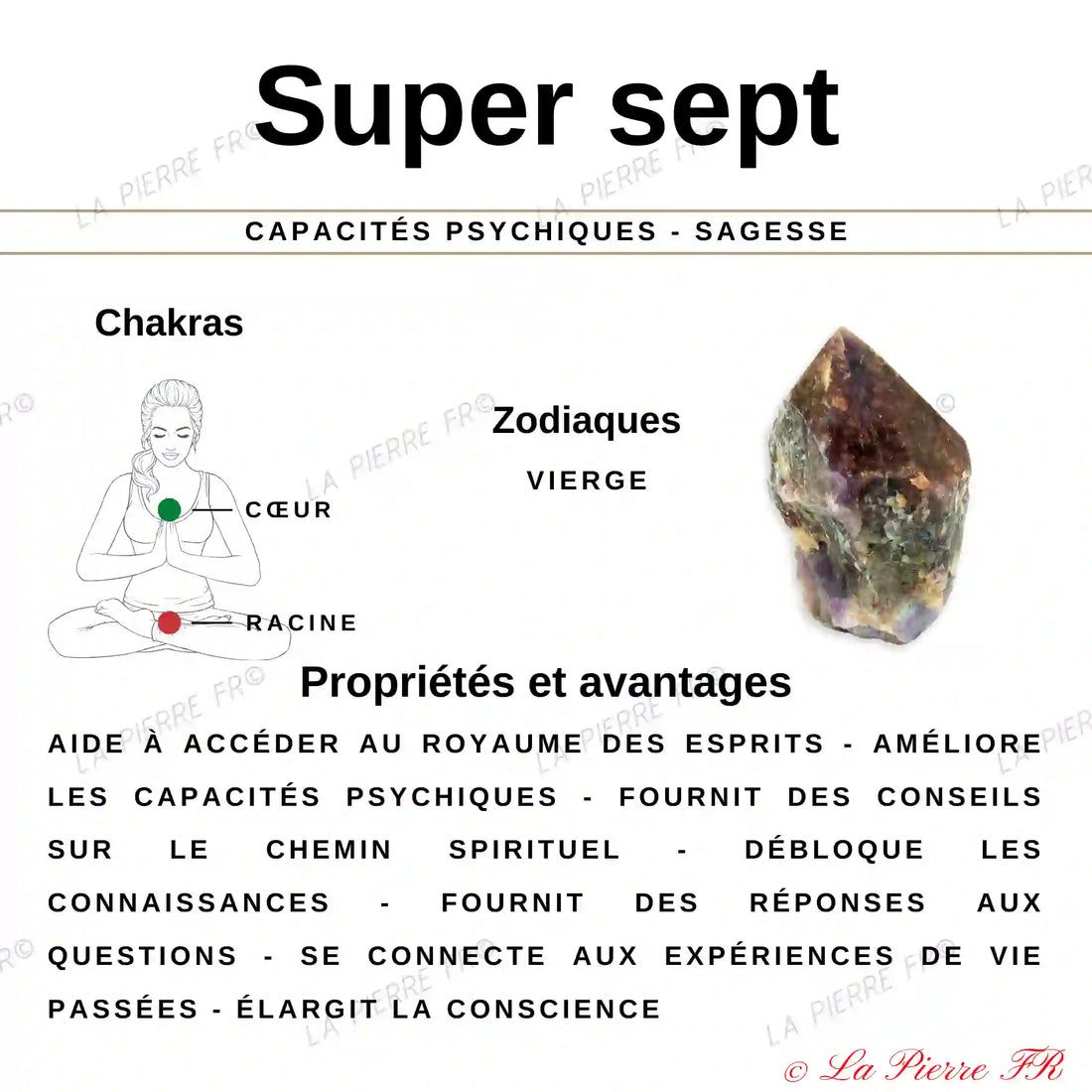 vertus du collier pierres naturelle en Cacoxénite &quot;Super Seven&quot; La Pierre Fr