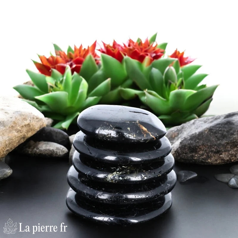 Tourmaline Noire en galet plat - Pierre Contre la Fatigue