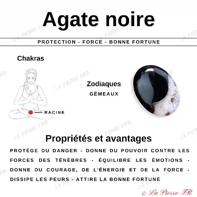 Sphère en Agate Noire - Boule en pierre naturelle