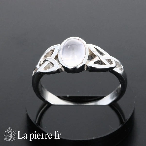 Bague Quartz Rose véritable en argent pour femme - La Pierre Fr