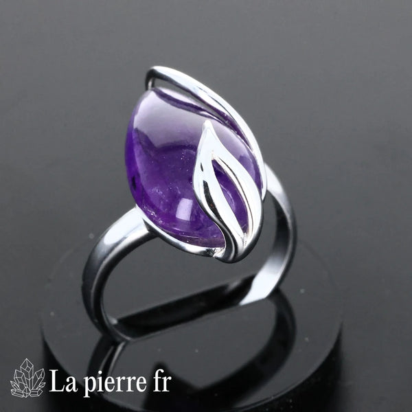 Bague Améthyste véritable en argent pour femme - La Pierre Fr