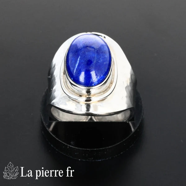 Bague en pierre de Lapis Lazuli « Félicia » - Bijoux lithothérapie en argent rhodié pour femme