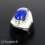 Bague en pierre de Lapis Lazuli « Félicia » - Bijoux lithothérapie en argent rhodié pour femme