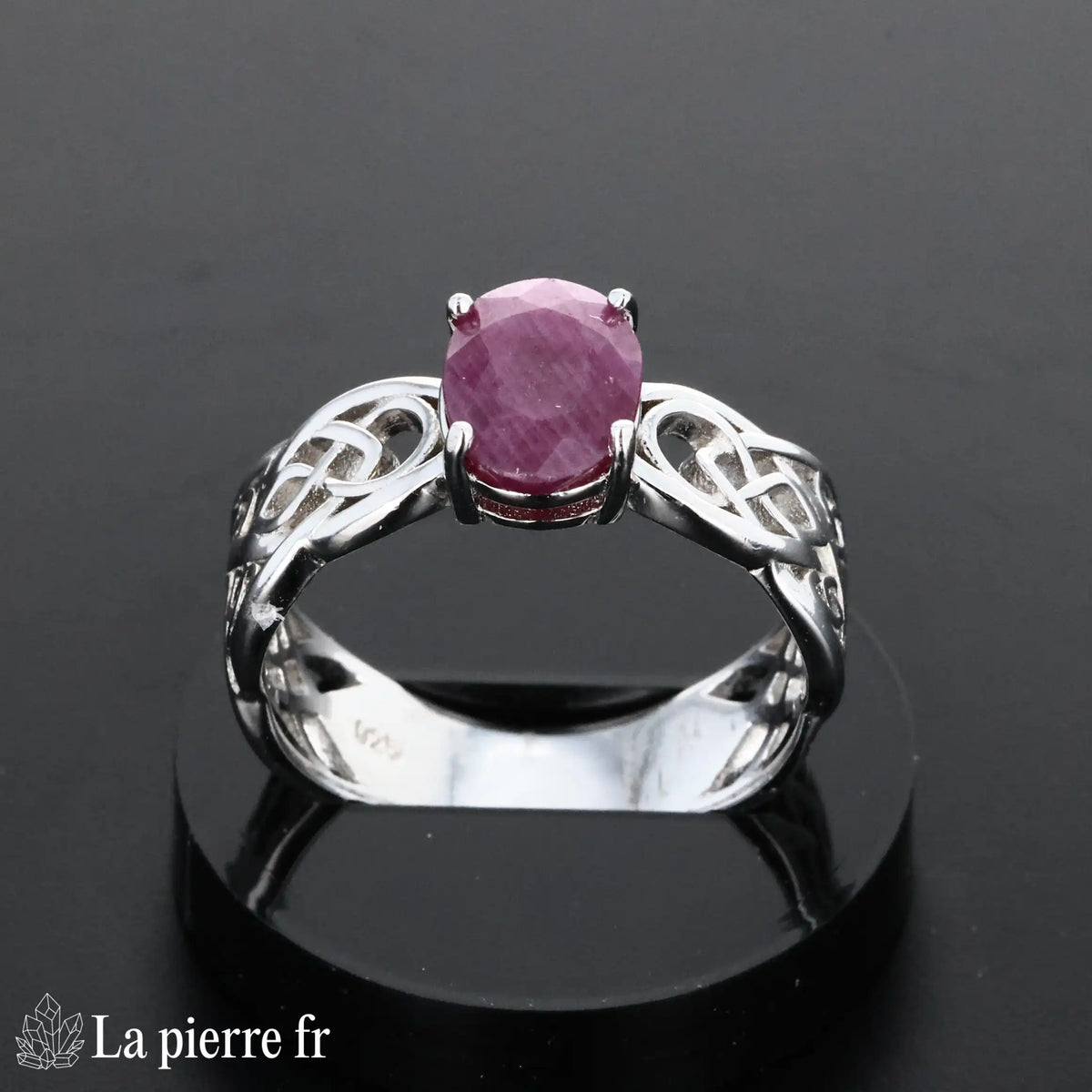 Bague en Rubis "Luxuria" - Bijoux lithothérapie en argent rhodié pour femme