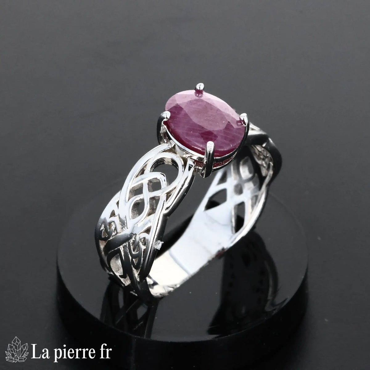 Bague en Rubis "Luxuria" - Bijoux lithothérapie en argent rhodié pour femme