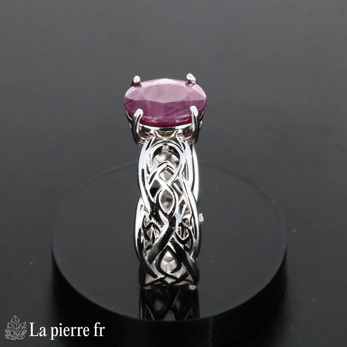 Bague en Rubis "Luxuria" - Bijoux lithothérapie en argent rhodié pour femme