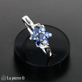 Bague en pierre de Saphir Bleu facettée 