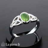 Bague jade vert véritable en argent pour femme - La Pierre Fr