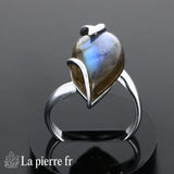 Bague labradorite véritable en argent 925 pour femme - La Pierre Fr