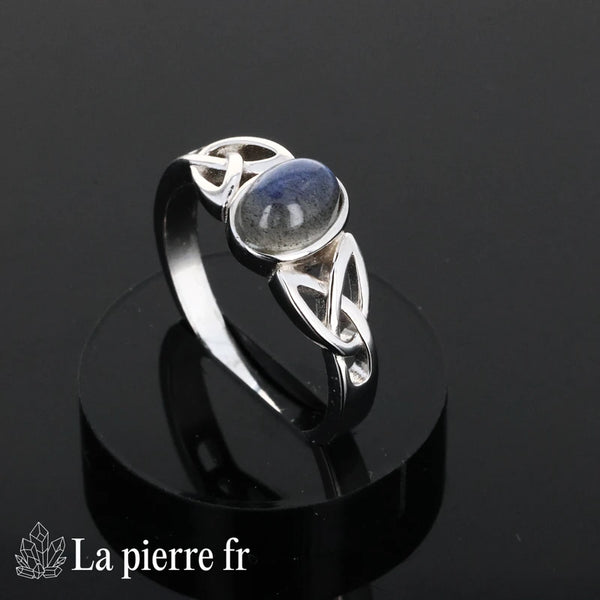 Bague labradorite véritable en argent pour femme - La Pierre Fr 