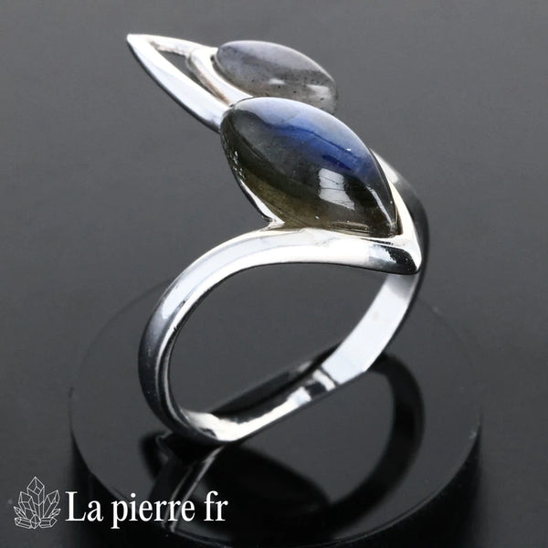 Bague labradorite véritable en argent pour femme - La Pierre Fr