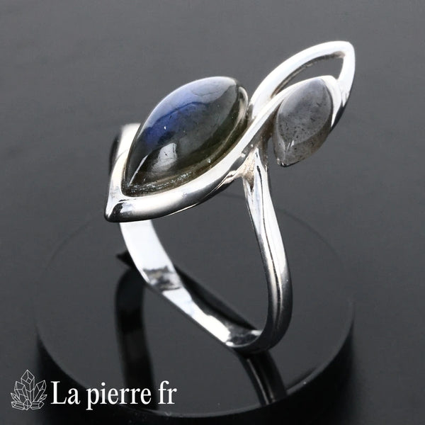 Bague labradorite véritable en argent pour femme - La Pierre Fr