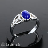 Bague Lapis Lazuli véritable en argent pour femme - La Pierre Fr