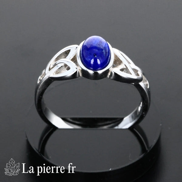 Bague Lapis Lazuli véritable en argent pour femme - La Pierre Fr