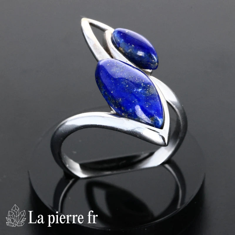 Bague Lapis Lazuli en argent rhodié (Luxuria)