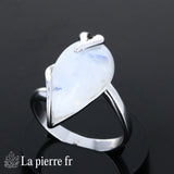 Bague Pierre de Lune véritable en argent pour femme - La Pierre Fr