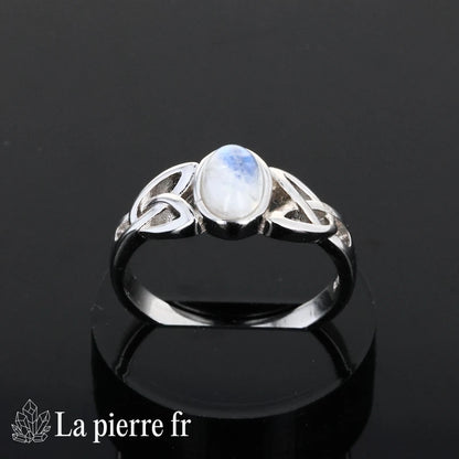 Bague Pierre de Lune véritable en argent pour femme - La Pierre Fr