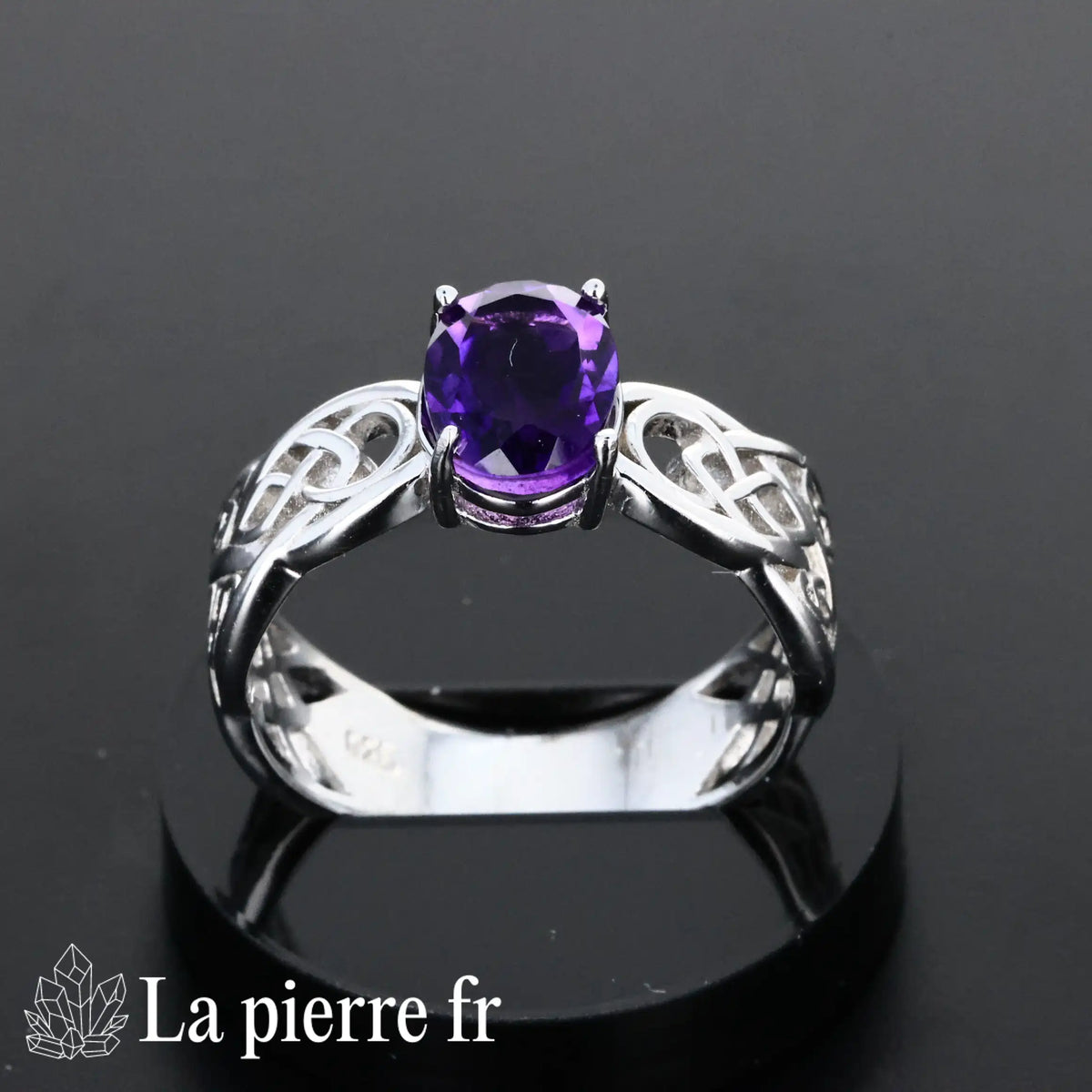 Bague en Améthyste facettée "Cosmosia" et Argent 925 pour femme et lithothérapie 