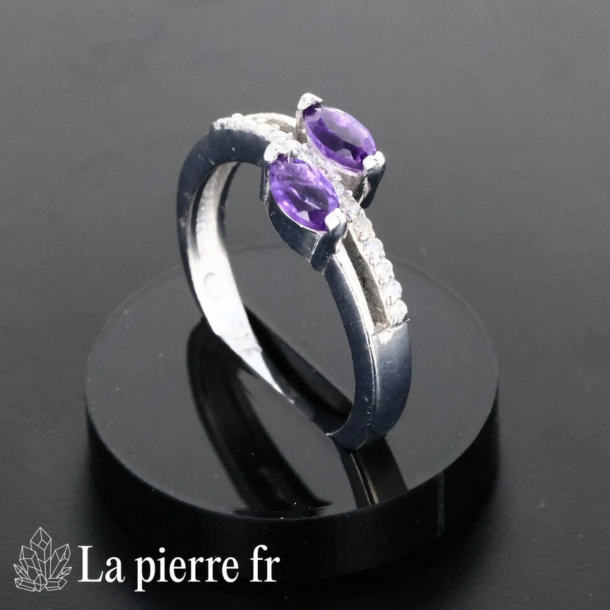 Bague en Améthyste facettée "Symphonia" et Argent 925 pour femme et lithothérapie 