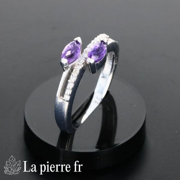 Bague en Améthyste facettée "Symphonia" et Argent 925 pour femme et lithothérapie 