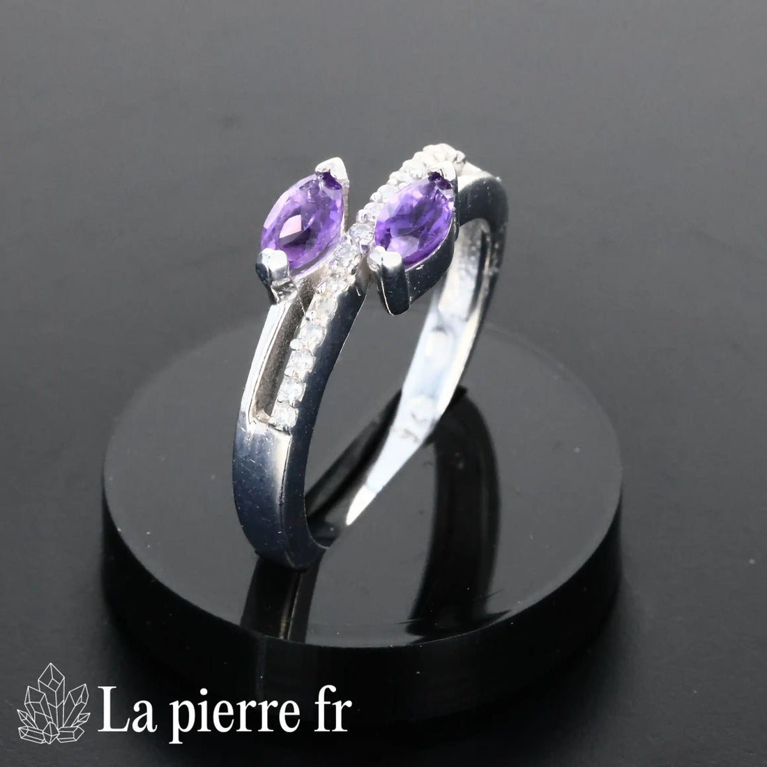 Bague en Améthyste facettée &quot;Symphonia&quot; et Argent 925 pour femme et lithothérapie 