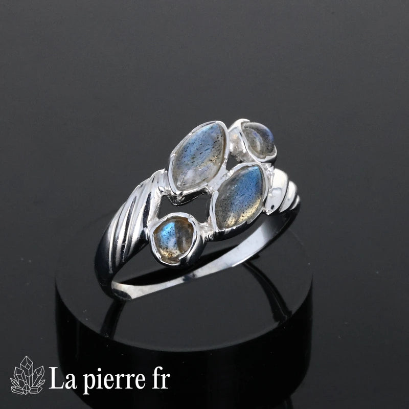 Bague argent et pierre labradorite véritable pour femme, La Pierre Fr