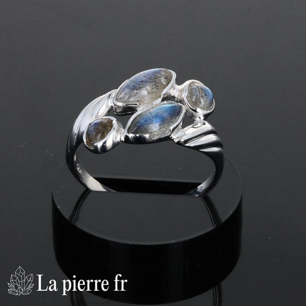 Bague argent et pierre labradorite véritable pour femme, La Pierre Fr