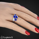 Bague Lapis Lazuli véritable en argent pour femme