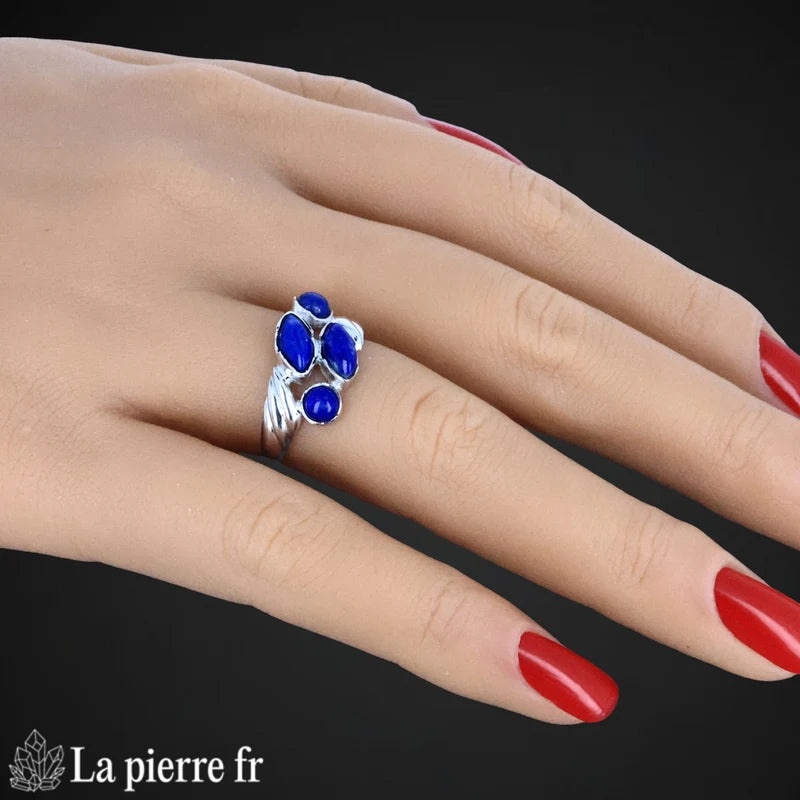 Bague Lapis Lazuli véritable en argent pour femme