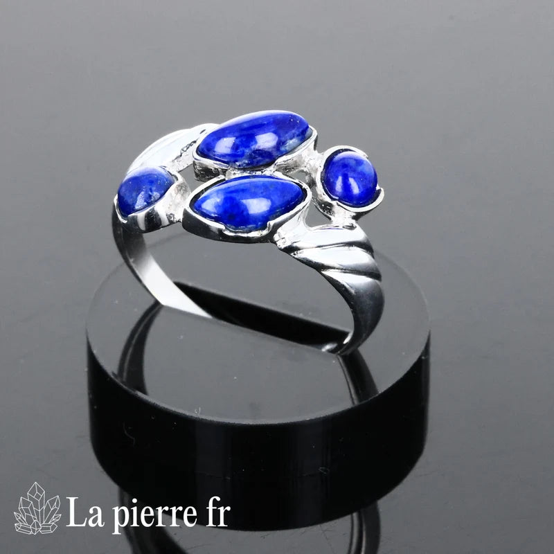 Bague Lapis Lazuli véritable en argent pour femme