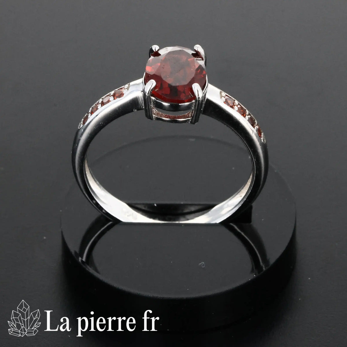 Bague en Grenat facettée "Tendrelle" et Argent 925 pour femme et lithothérapie 