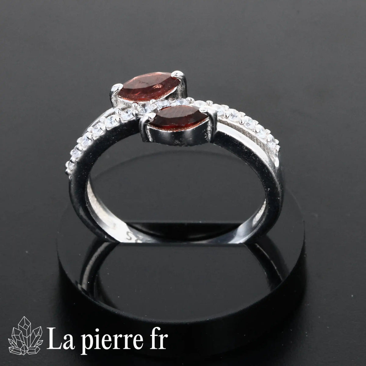 Bague en Grenat facettée "Azurielle" et Argent 925 pour femme