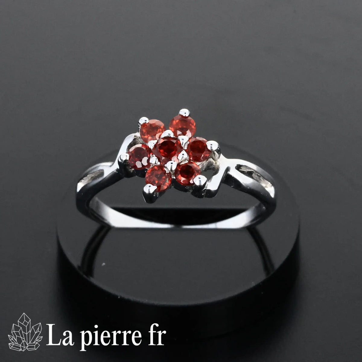 Bague en Grenat facettée "Scintillia" et Argent 925 pour femme