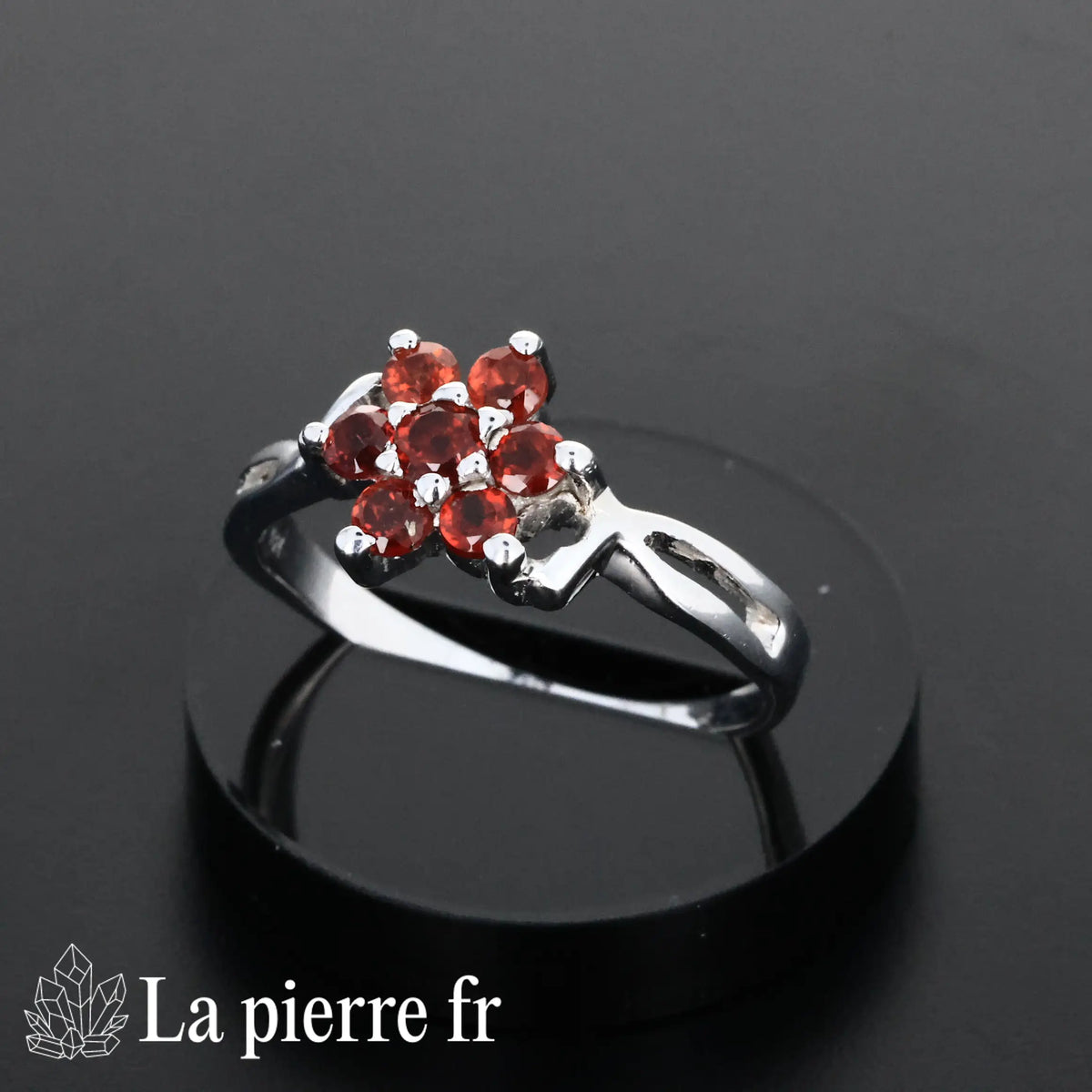 Bague en Grenat facettée "Scintillia" et Argent 925 pour femme